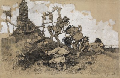 Afgoden aanbidden door Mikhail Dmitrievich Ezuchevsky