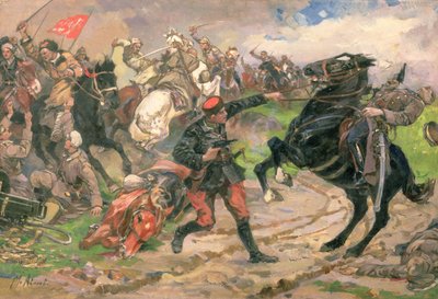 De Rode Dundich in de strijd door Mikhail Ivanovich Avilov