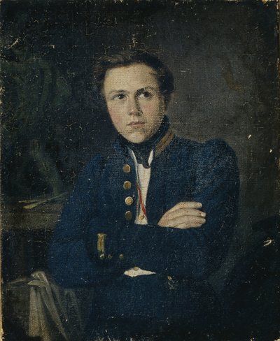 Portret van de beeldhouwer Alexander Ivanovich Terebenev 1812-1859 door Mikhail Ivanovich Skotti