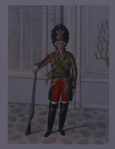 Officier van het Life Guards Cavalerie Regiment in 1764-1796, Begin 1840s door Mikhail Ivanovich Terebenev