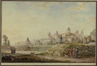 Uitzicht op het fort van Bender, 1790 door Mikhail Matveevich Ivanov