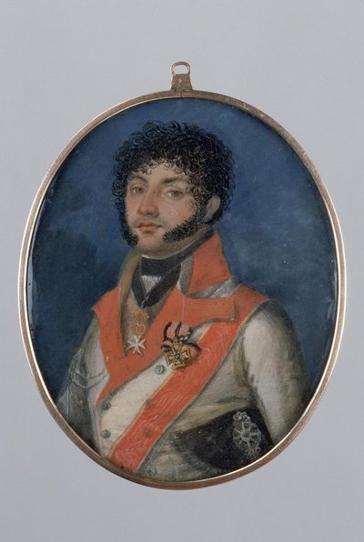 Portret van Fjodor Petrovitsj Ovarov 1773-1824, 1803 door Mikhail Mikhailovich Zatsepin