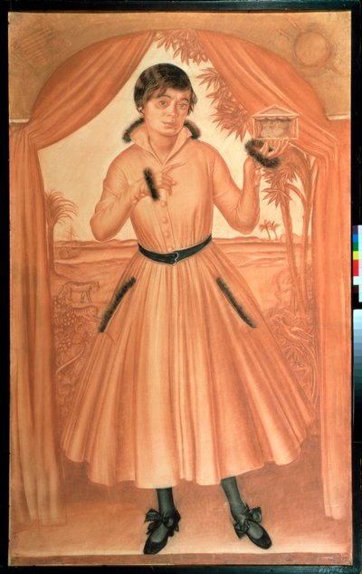 Portret van de vrouw van de kunstenaar. Werk van Alexander Yevgenyevich Yakovlev (1887-1938), ca. 1917 door Mikhail Nikolayevich Yakovlev