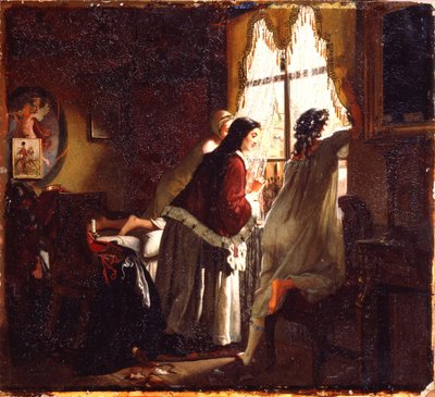 Illustratie bij het gedicht De vrouw van de Tambov-penningmeester na M. Lermontov, 1862 door Mikhail Petrovich Klodt Baron