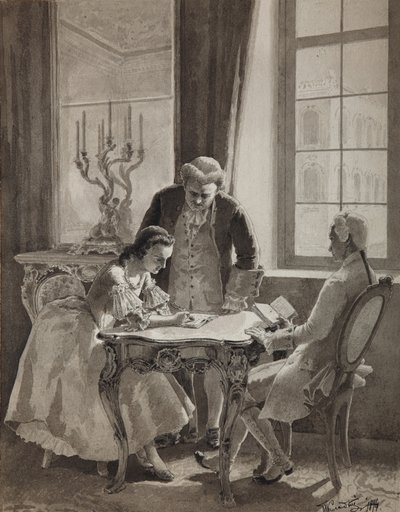 Russische taalles van keizerin Catherine II door Mikhail Petrovich Klodt Baron