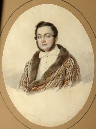 Portret van Yakov Nikolayevich Kalinovsky 1814-1903, 1836 door Mikhail Prokopyevich Vishnevitsky