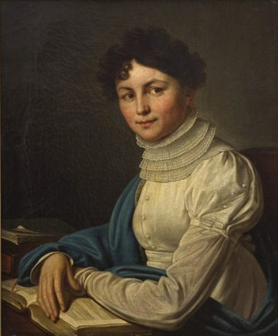 Portret van de Dichteres Anna Bunina 1774-1829, 1825 door Mikhail Prokopyevich Vishnevitsky