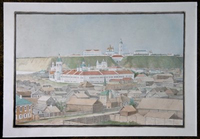 Uitzicht op Tobolsk, 1850s door Mikhail Stepanovich Znamensky