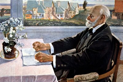 Ivan Pavlov in zijn huis, nabij Sint-Petersburg door Mikhail Vasilievich Nesterov
