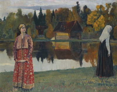 Bij het meer door Mikhail Vasilievich Nesterov