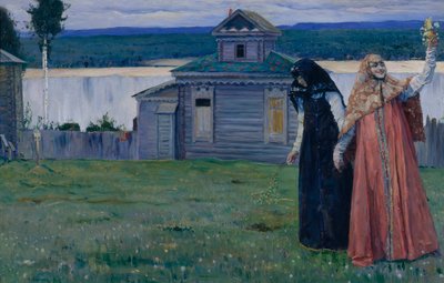 In een afgelegen kloosterzusters, 1915 door Mikhail Vasilievich Nesterov