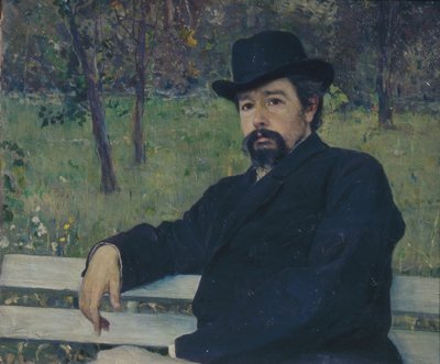 Portret van de schilder Nikolai Alexandrovich Yaroshenko 1846-1898, 1897 door Mikhail Vasilievich Nesterov