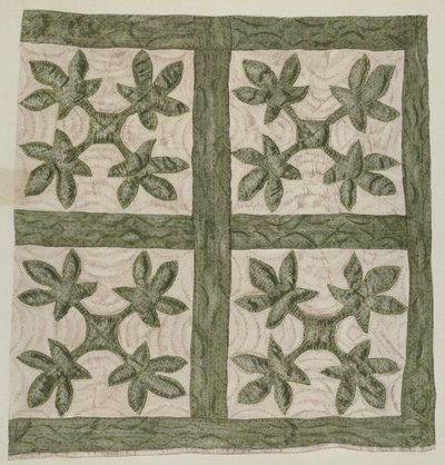 Applicatie quilt door Mildred E. Bent