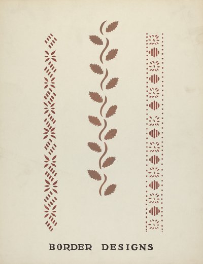 Randontwerpen uit Voorgesteld Portfolio "Maine Muurstencils" door Mildred E. Bent