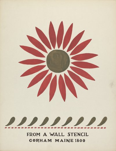 Ontwerp uit Gorham, Maine 1800: uit Voorgesteld Portfolio "Maine Muurstencils" door Mildred E. Bent