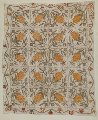 Ananas quilt door Mildred E. Bent