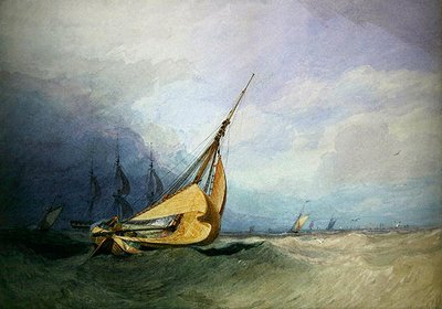 Zeegezicht met Boten door Miles Edmund Cotman