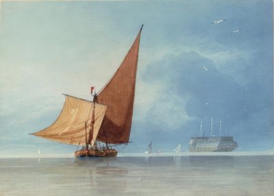 Schepen bij de Ingang van de Medway, Kent door Miles Edmund Cotman