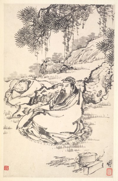 Lu Tong en Dienaar, 1788 door Min Zhen
