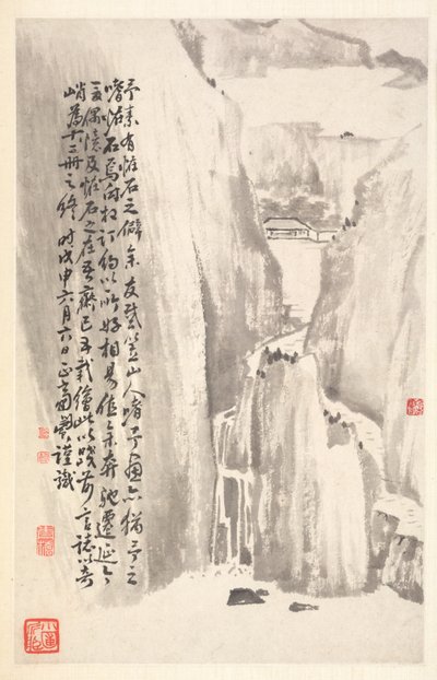 Steile kliffen, 1788 door Min Zhen