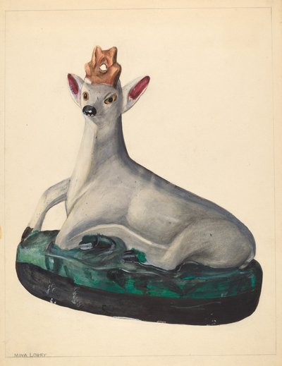 Hertenfiguur, ca. 1936 door Mina Lowry