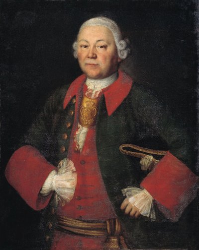 Portret van graaf Ivan Terentyevich Meshchersky, 1756 door Mina Lukich Kolokolnikov