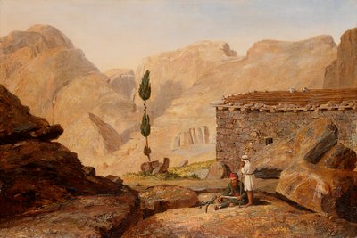 De top van de Sinaïberg met de kapel van Elia door Miner Kilbourne Kellogg