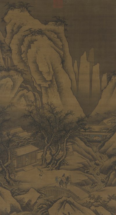 Een uitstapje op een sneeuwachtige dag door Ming Dynasty Chinese School