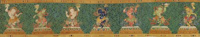 Detail van keizerlijk geborduurde zijden Thangka door Ming Dynasty Chinese School