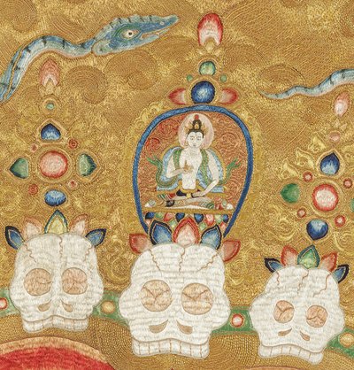 Detail van Keizerlijk Geborduurde Zijde Thangka door Ming Dynasty Chinese School