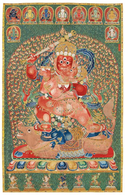 Keizerlijke Geborduurde Zijde Thangka door Ming Dynasty Chinese School
