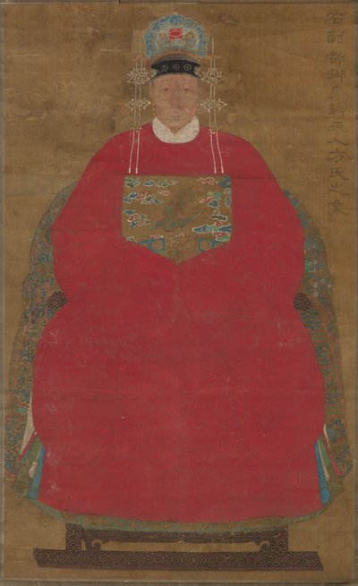 Madam Han Neefang (hangende rol, inkt en kleur op zijde) door Ming Dynasty Chinese School