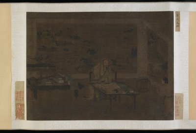 Man die zijn Oor Reinigt door Ming Dynasty Chinese School