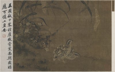 Kwartel en gierst door Ming Dynasty Chinese School