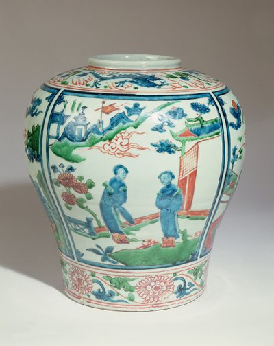Swatow polychrome oviforme pot, late 16e eeuw door Ming Dynasty Chinese School