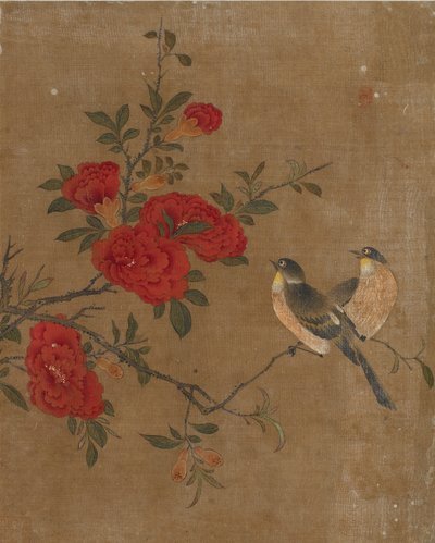 Tien afbeeldingen van vogels en bloemen (kleur op zijde) door Ming Dynasty Chinese School