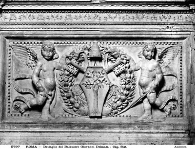 Detail van de transenna van de Sixtijnse Kapel, c.1484 door Mino da Fiesole