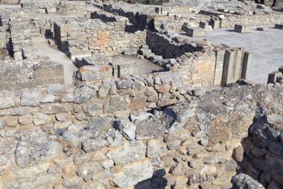 Minoïsche archeologische site van Phaistos. Noordoostelijk complex. Deze kamers werden gebruikt om waardevolle rituele vaten op te slaan. De beroemde 