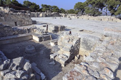Minoïsche archeologische site van Phaistos. Centrale binnenplaats en 