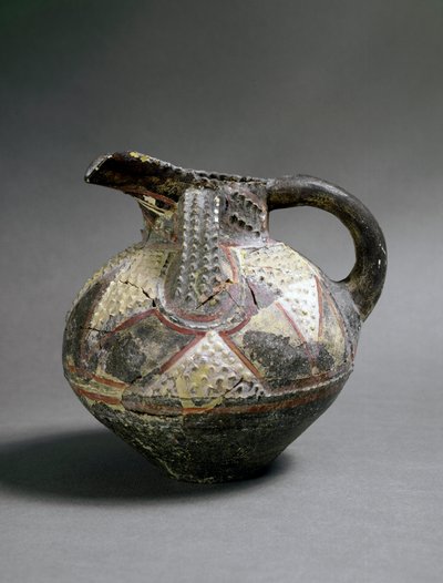 Minoïsche kunst: keramische vaas in Barbotine-stijl. Van Agia Triada. Circa 1500 v.Chr. Dim. 15,5 cm Heraklion, archeologisch museum door Minoan
