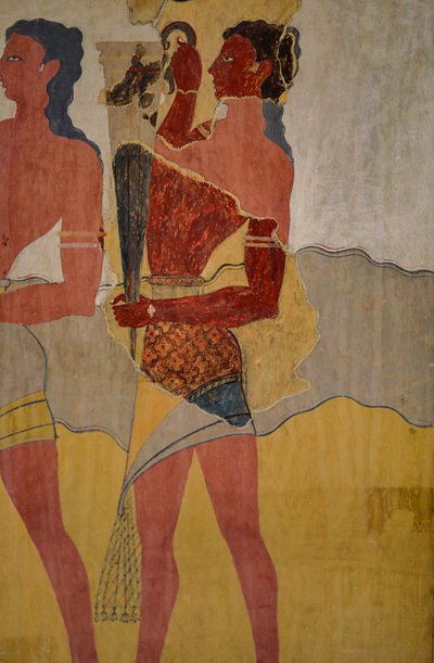 Reconstructie van de processie fresco door Minoan