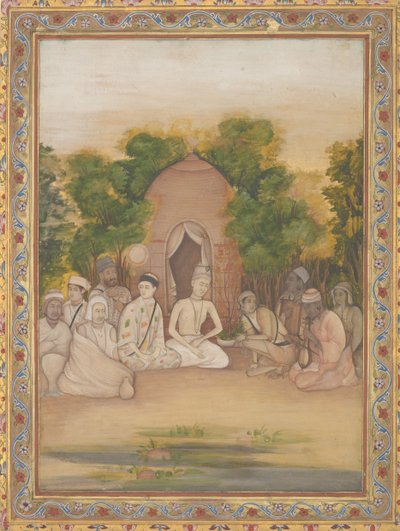 Een bijeenkomst van heilige mannen van verschillende geloven, ca. 1770-75 door Mir Kalan Khan