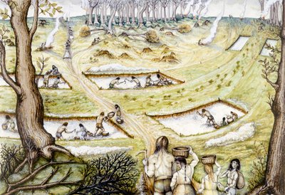 Graven van verdedigingsgreppels, 5e eeuw v.Chr. door Miranda Schofield