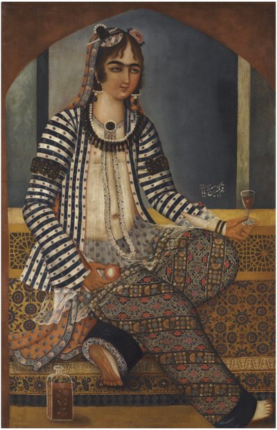 Portret van een Dame door Mirza Baba