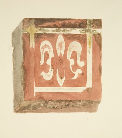 Tegel van de vloer van de kathedraal van Bristol met een Fleur-de-Lis door Miss Martha Bird