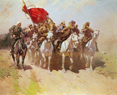 Brassband van het 1e Gemonteerde Leger, 1934 door Mitrofan Borisovic Grekov