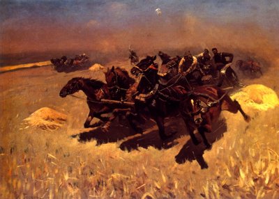 Russische wagenrennen door Mitrofan Borisovic Grekov