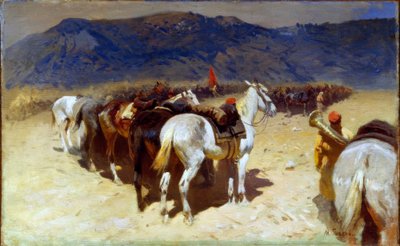 De rust van de cavalerie (29e cavalerie-regiment in Buchara) door Mitrofan Borissowitsch Grekow