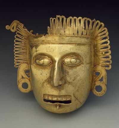 Pectorale maskette, Late Postklassieke periode, c.1350-1521 door Mixtec Mixtec