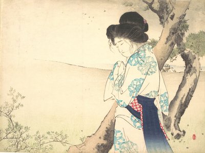 De Gekke Vrouw van Yawata Yawata no kyojo van kuchie frontispice van een roman, ca. 1905 door Mizuno Toshikata